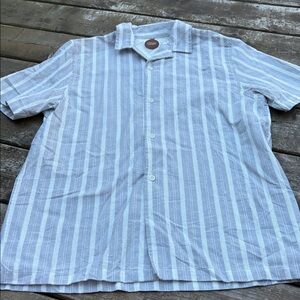Common People Striped Short Sleeve Button-Up Shirt size L